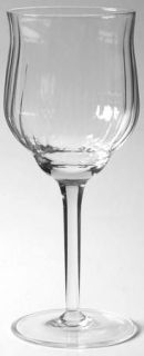 Unknown Crystal Unk828 No Trim Wine Glass   Optic Bowl, Smooth Stem, No Trim