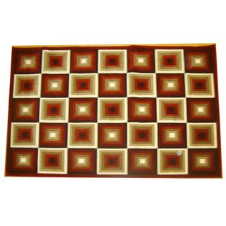 Generations Red Abstract Squares Rug (52 X 72)