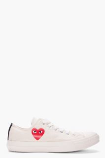 Comme Des Garons Play Cream Low_top Canvas Sneakers