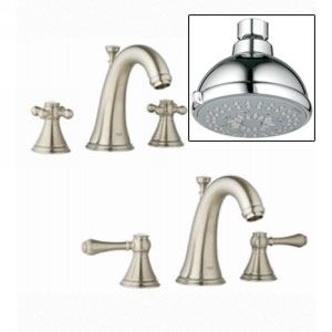 Grohe 20 801 EN0 27682000 Geneva Lavatory Wideset Faucet with Free Showerhead