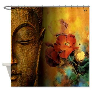  Golden Buddha and Poppies Shower Curtain  Use code FREECART at Checkout