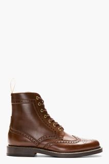 Foot The Coacher Brown Leather Brogue Boots