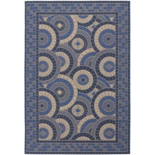 Five Seasons Sundial/ Cream blue Area Rug (76 X 109) (CreamSecondary colors BluePattern Geometric CirclesTip We recommend the use of a non skid pad to keep the rug in place on smooth surfaces.All rug sizes are approximate. Due to the difference of moni