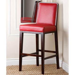 Jersey Red Bonded Leather Bar Stool