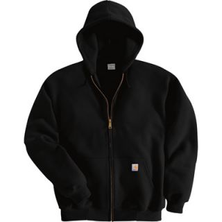 Carhartt Hooded Zip Front Sweatshirt   Black, 4XL, Big Style, Model# K122