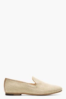 H By Hudson Tan Woven Safi Loafers