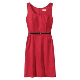 Merona Womens Ponte Sleeveless Fit and Flare Dress   Wowzer Red   M