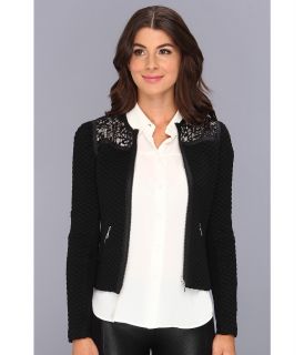 Rebecca Taylor Quilted Jacquard Jacket Womens Jacket (Black)
