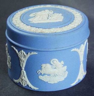 Wedgwood Cream Color On Lavender Jasperware 2 Round Box W/Lid, Fine China Dinne