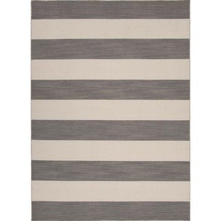 Flat Weave Stripe Gray Rug (5 X 8)