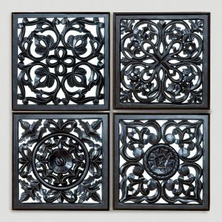 Mirrored Carved Plaque, Set of 4   World Market
