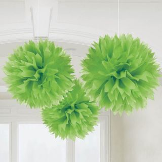 Lime Green 16 Fluffy Decorations (3)