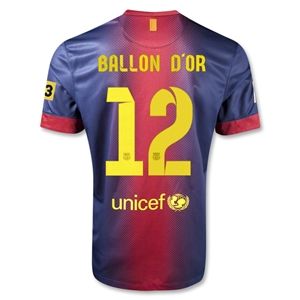 Nike Barcelona 12/13 Messi Ballon dOr Home Soccer Jersey