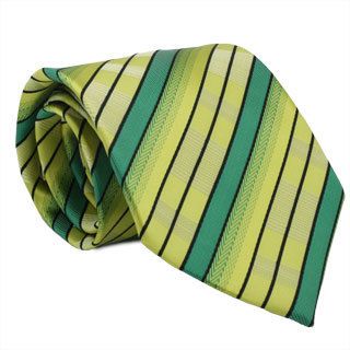 Ferrecci Green/ Yellow Striped Neck Tie And Handkerchief Set (Green/ yellow stripesApproximate length 59 inchesApproximate width 3.5 inchesMaterials MicrofiberCare instructions Dry cleanModel A 8 YELLOW / GREEN )