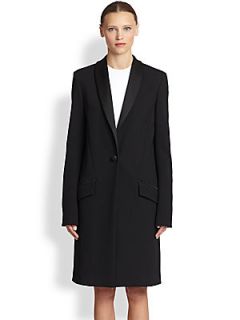 Proenza Schouler Long Tuxedo Coat   Black