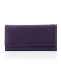 Foldover Saffiano Wallet, Purple