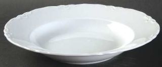 Hutschenreuther Racine (All White) Rim Soup Bowl, Fine China Dinnerware   White,