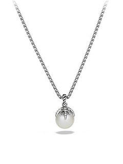 David Yurman Starburst Pearl Pendant with Diamonds on Chain   Pearl