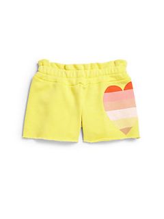 Wildfox Kids Girls Terry Beach Heart Shorts   Yellow