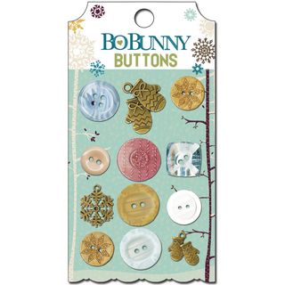 Snow Day Buttons and Embellishments 12/pkg