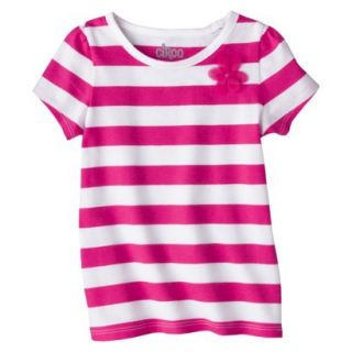 Circo Infant Toddler Girls Short Sleeve Striped Tee   So Pink 12 M