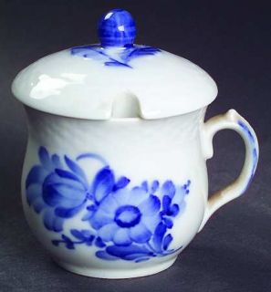 Royal Copenhagen Blue Flowers Braided Mustard Jar & Lid, Fine China Dinnerware  