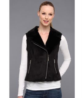 Calvin Klein Faux Shearling Vest w/ Zip Womens Vest (Black)