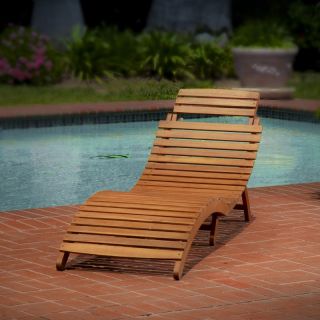 Best Selling Home Decor Furniture LLC Lahaina Wood Outdoor Chaise Lounge