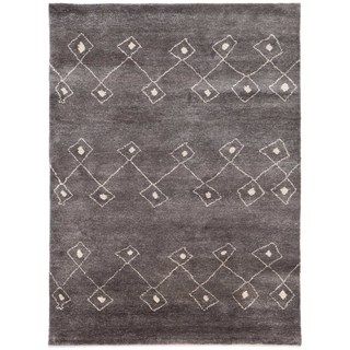 Hand knotted Grey/ Black Southwestern/tribal Pattern Wool Rug (5 X 8)