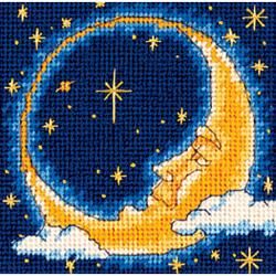 Moon Dreamer Mini Needlepoint Kit 5x5 Stitched In Yarn (5x5 (13x13cm). Designed by Dimensions. )