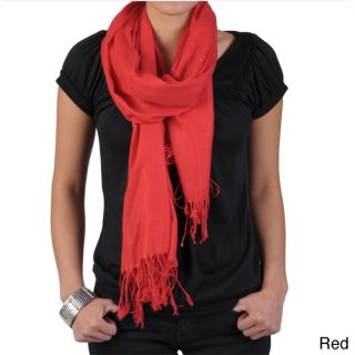 Hailey Jeans Co Womens Solid colored Fringe detail Pashmina Scarf