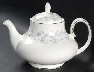 Royal Doulton Amersham Teapot & Lid, Fine China Dinnerware   Lavender, Pink & Bl