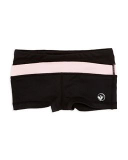 Striped Mini Shorts, Black, 7 14