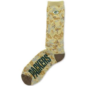 Green Bay Packers For Bare Feet Digi Desert Camo Crew Sock