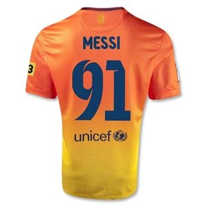 Nike Barcelona 12/13 Messi 91 Goals Away Soccer Jersey