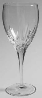 Unknown Crystal Unk5628 Water Goblet   Clear,Vertical Cuts,No Trim