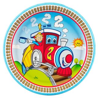 Two Two Train 2nd Birthday Dinner Plates