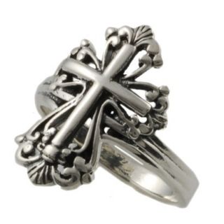 Silver Elegant Cross Ring   9.0