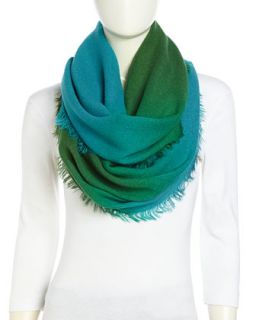 Ombre Infinity Scarf, Green/Blue
