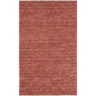 Hand knotted Vegetable Dye Chunky Red Hemp Rug (8 X 10)