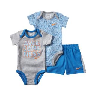 Nike Awesomeness Three Piece Newborn Boys Set   Blue