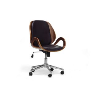 Wholesale Interiors Baxton Studio Watson Office Chair SDM2225 5 Walnut/Black OC