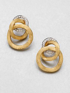 Marco Bicego Diamond & 18K Yellow Gold & Sterling Silver Link Earrings   Gold Si