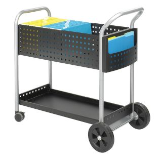 Safco Scoot Mail Cart   32 Wide Basket