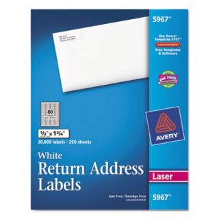 Avery Labels Return Address Labels, 1/2 x 1 3/4, White (5967)