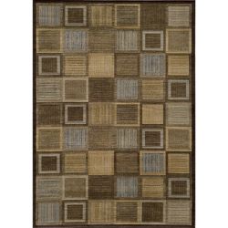 Illusion Blue Blocks Rug (93 X 126)