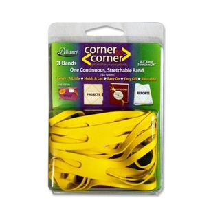Alliance Yellow Corner 8.5 inch Rubber Bands (pack Of 3)
