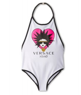 Versace Kids Girls One Peice Swimsuit With Medusa Logo Girls Swimsuits One Piece (Yellow)