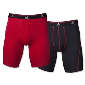 adidas Sport Perf ClimaLite 2 pack 9 Boxer Brief (Blk/Red)