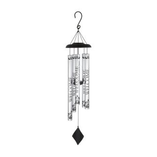 Carson 40 in. Solar Sonnets Wind Chime   Welcome Black   60464
